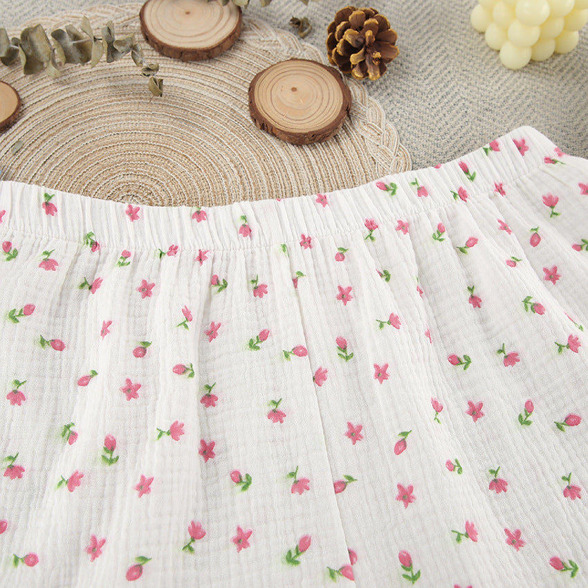 Women's Summer Pajamas | Cotton Short Sleeve Set with Shorts