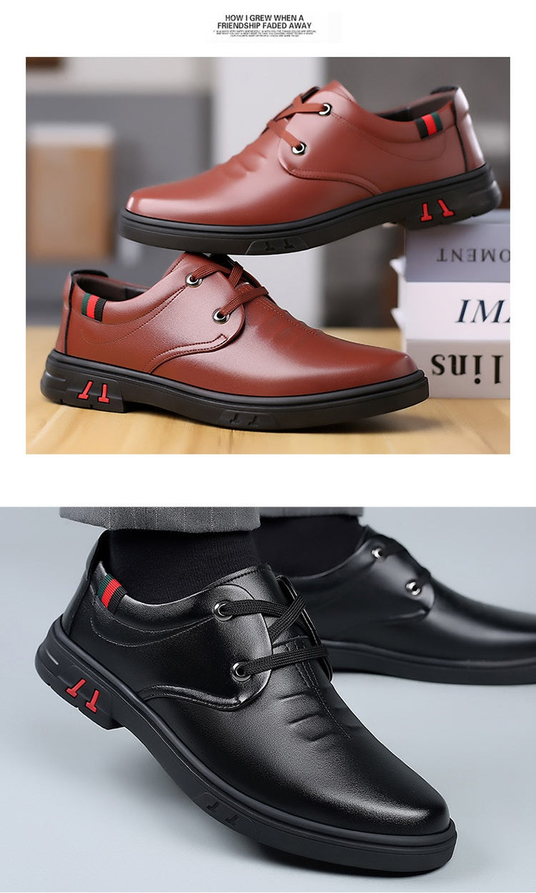 Men's Soft Leather Round Toe Shoes | Comfortable Casual Stylish