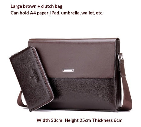 Modern Men's Leather Business Bag XL – Office & Leisure Shoulder Bag