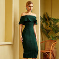 Green Off-Shoulder Bandage Dress – Bodycon Party Dress for Women