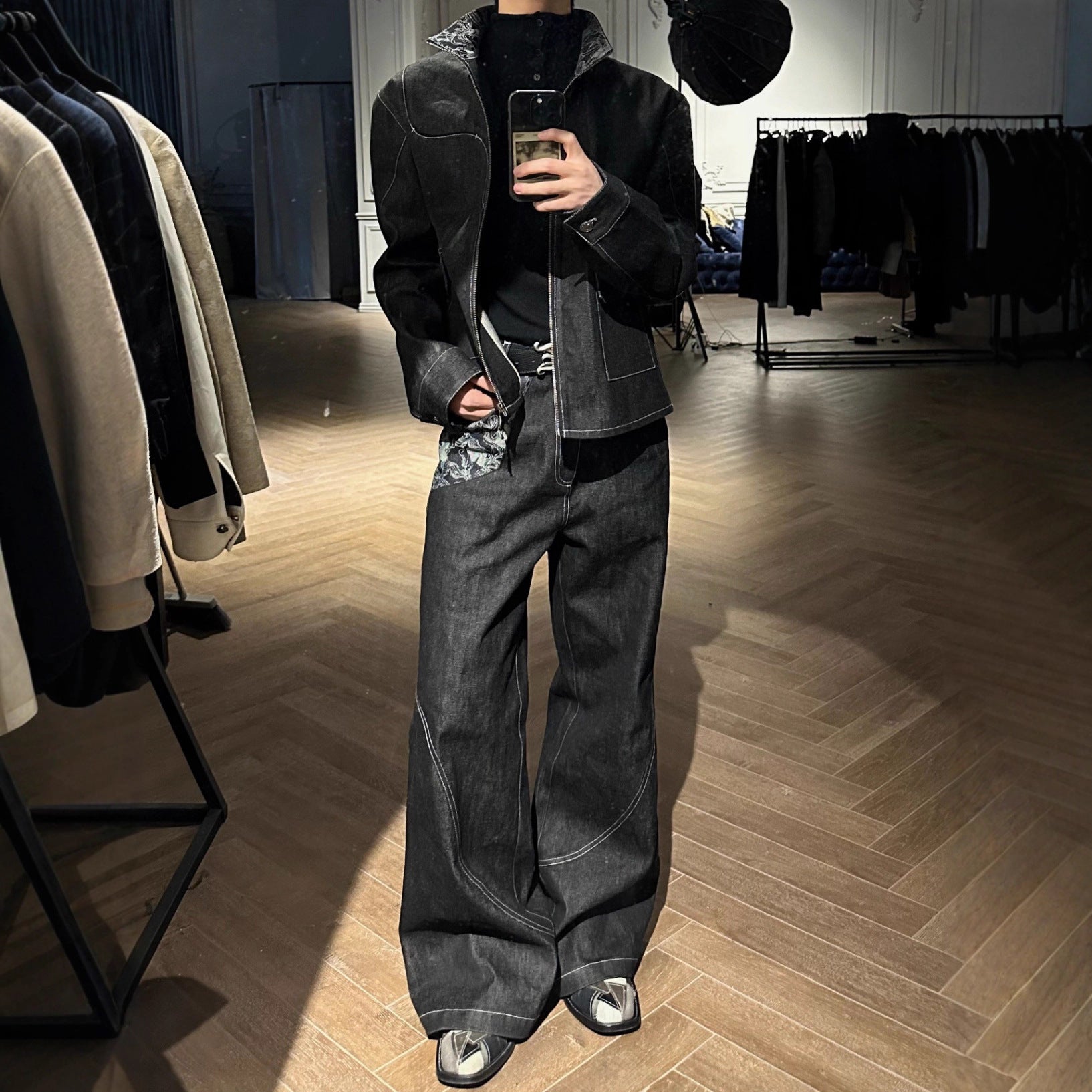 Men's Wide Leg Flared Trousers – Loose Fit Trend Casual Pants