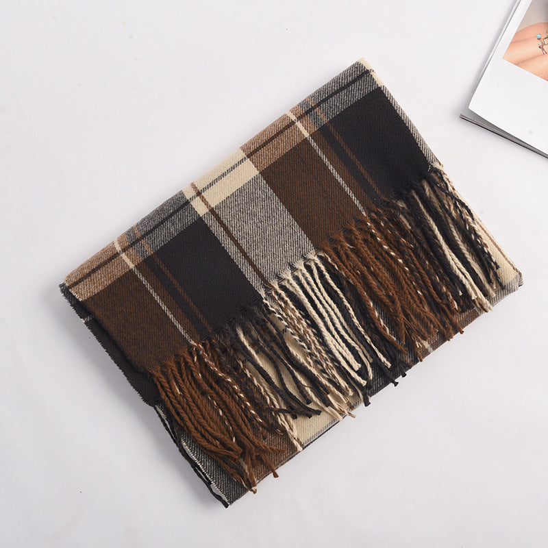 Women's Plaid Scarf Winter Warm Long Soft Thick Scarf Elegant
