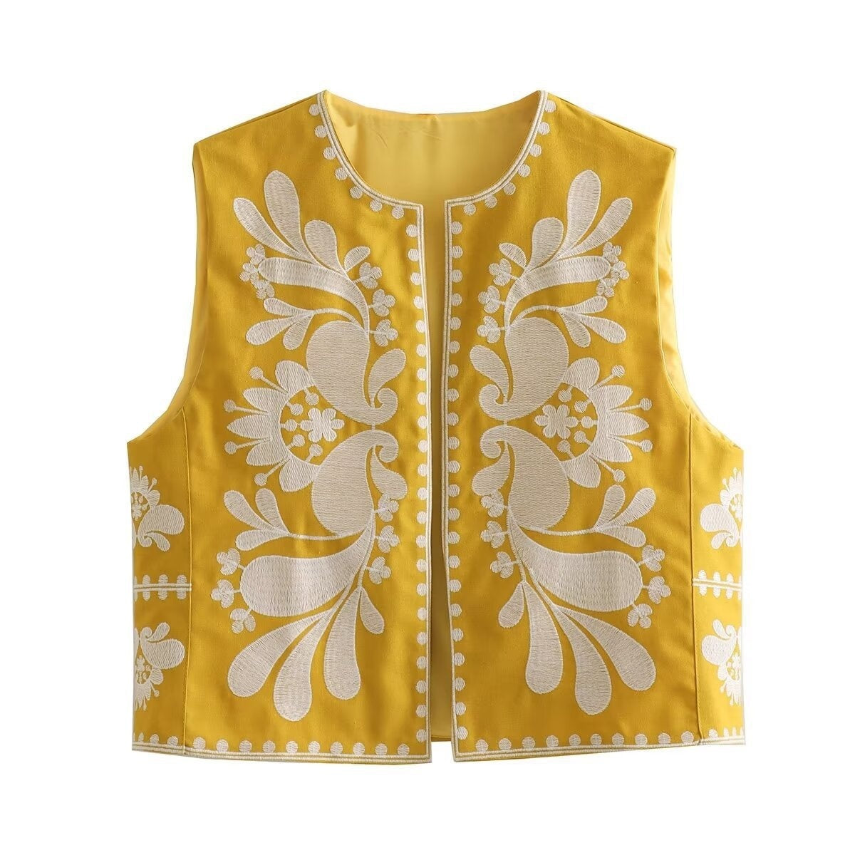 Damen Stickerei Weste Elegant | Ärmelloses Vintage Boho Top