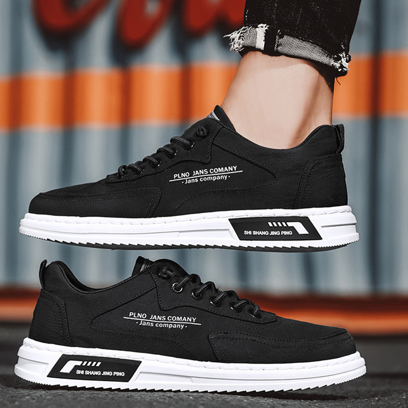 Men's Platform Canvas Sneakers Lace-up Trend Casual