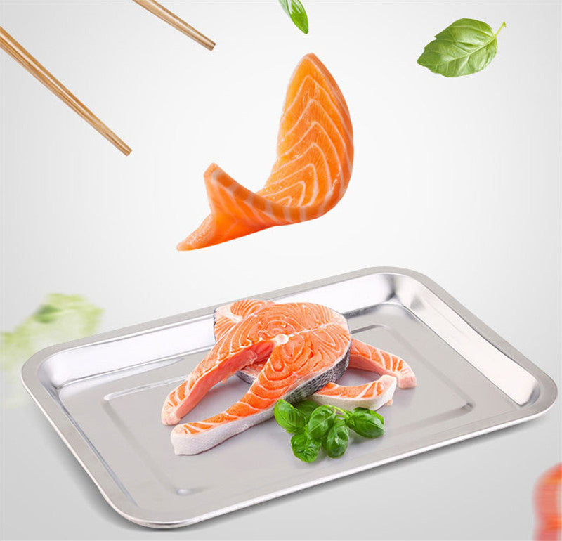 Edelstahl Servier- & BBQ Tablett Premium – Tiefes Küchentablett