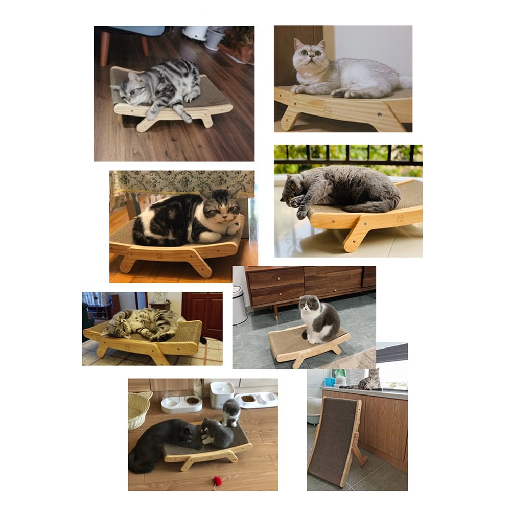 Cat Scratcher Bed Corrugated Cardboard | Durable Scratch Furniture with Replaceable Core