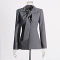 Damen Blazer mit V-Ausschnitt & Schnürung – Elegant, Figurbetont