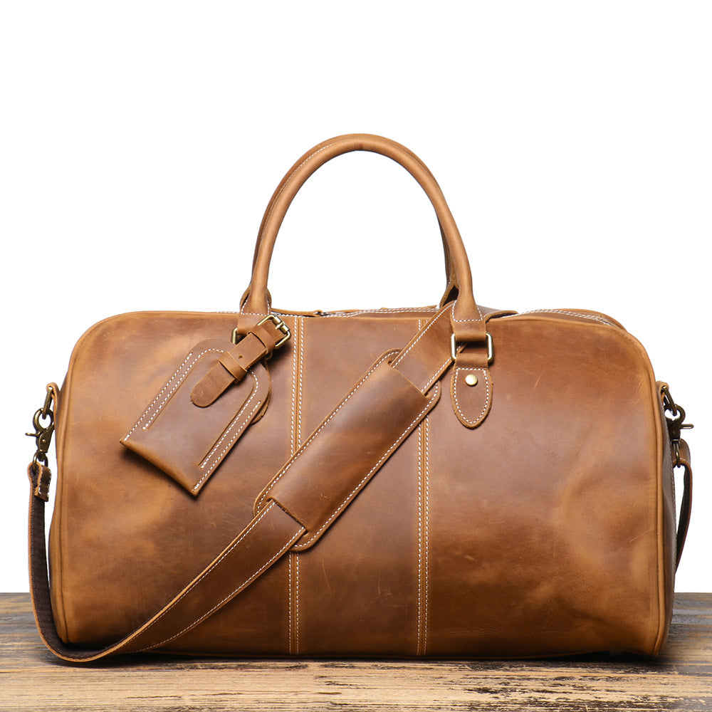Retro Herren Reisetasche aus Echtleder – Elegante Vintage Weekender Tasche