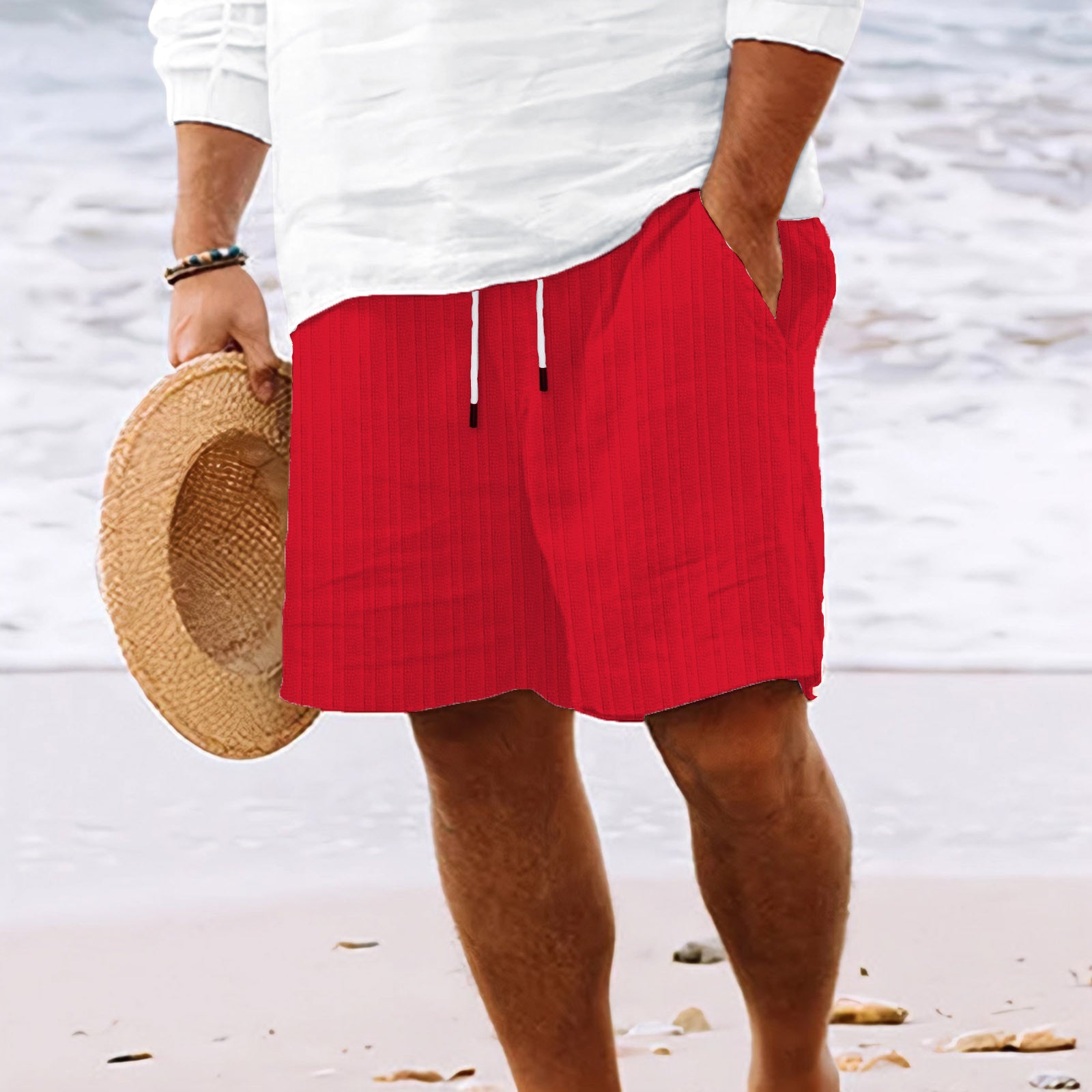 Men's Striped Shorts Summer – Drawstring Casual Sweatshorts