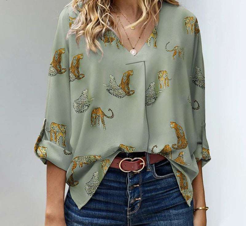Plus Size Damen Shirt V-Ausschnitt | Lockeres Sommer Oberteil