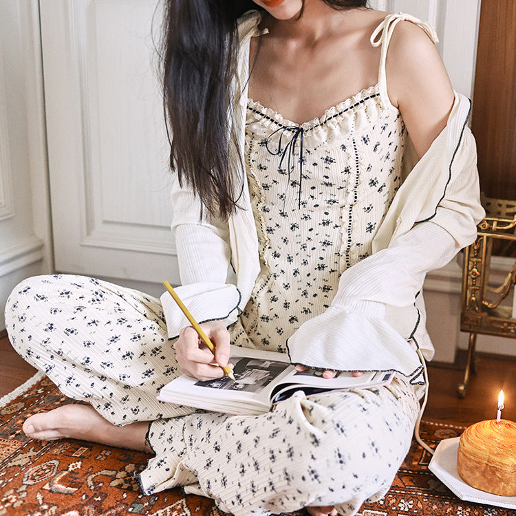 Women's Camisole 3-Piece Loungewear Set – Cute Comfort Sleepwear Set