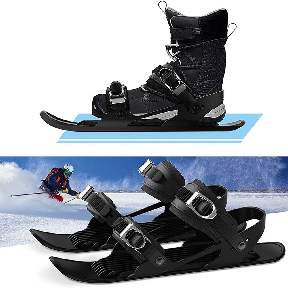 Adjustable Mini Ski Skates | Portable Short Skis Snowblades for Shoes Outdoor
