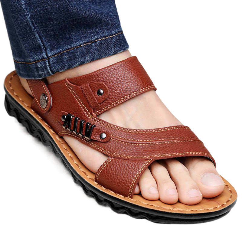 Herren Premium Echtleder Sandalen Sommer Komfort Schuhe