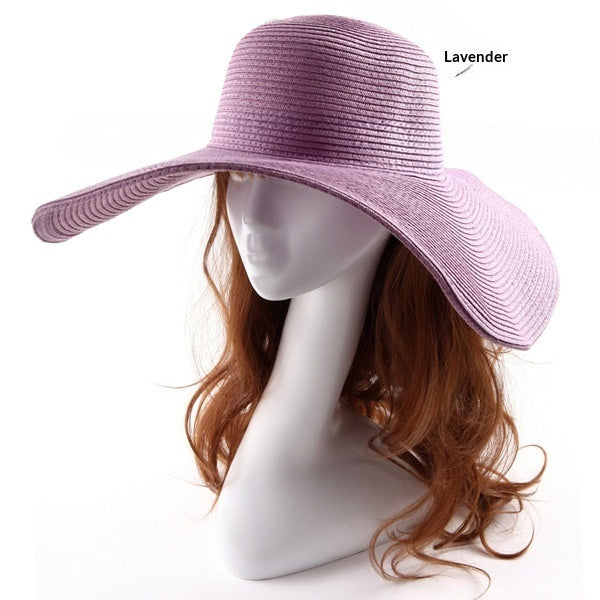 Women's Straw Hat with Large Brim – Round Crown Summer Hat DIY