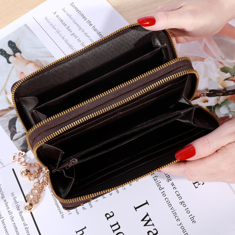 Women's Large Wallet Double Zipper Ample Storage Elegant