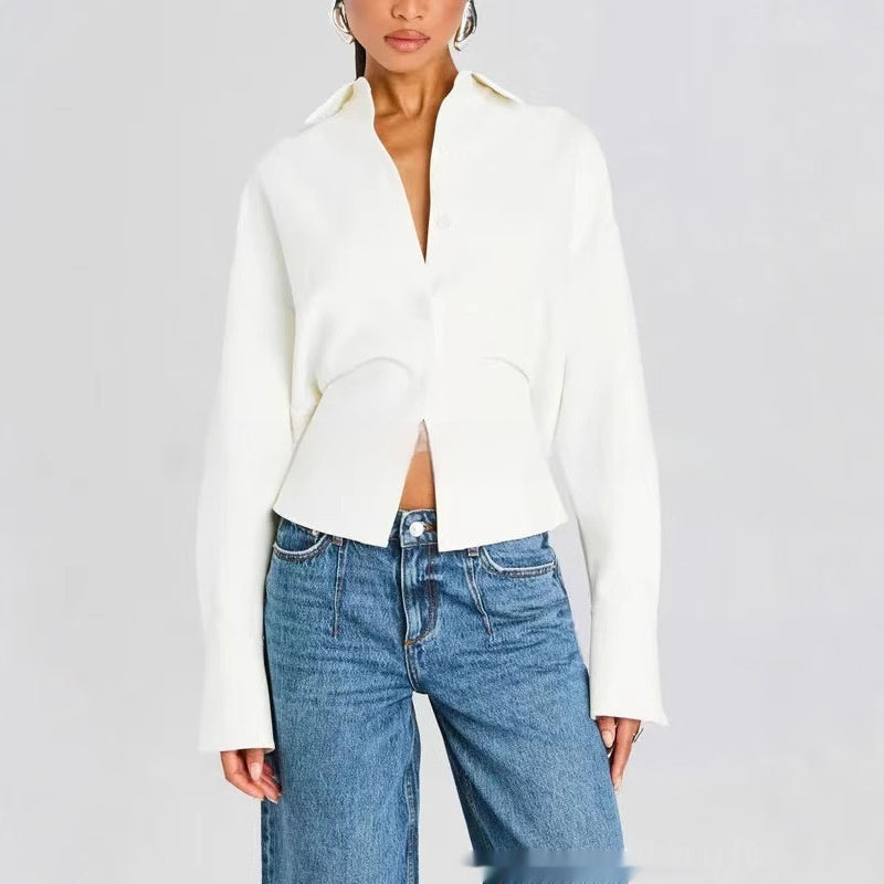 Modische Damenbluse mit asymmetrischem Schnitt – Modern & Elegant