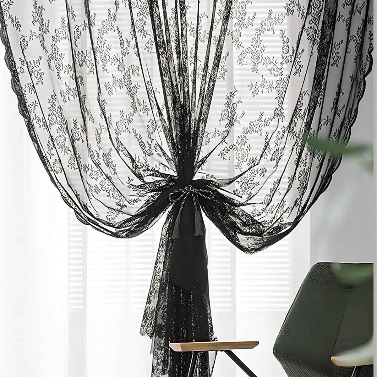 Vintage Lace Curtain | semi-sheer country house style window
