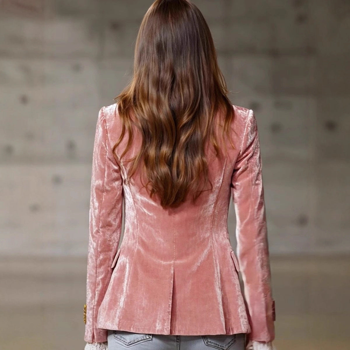 Eleganter Damen Samt-Blazer – Slim Fit, Langarm & Winterstil