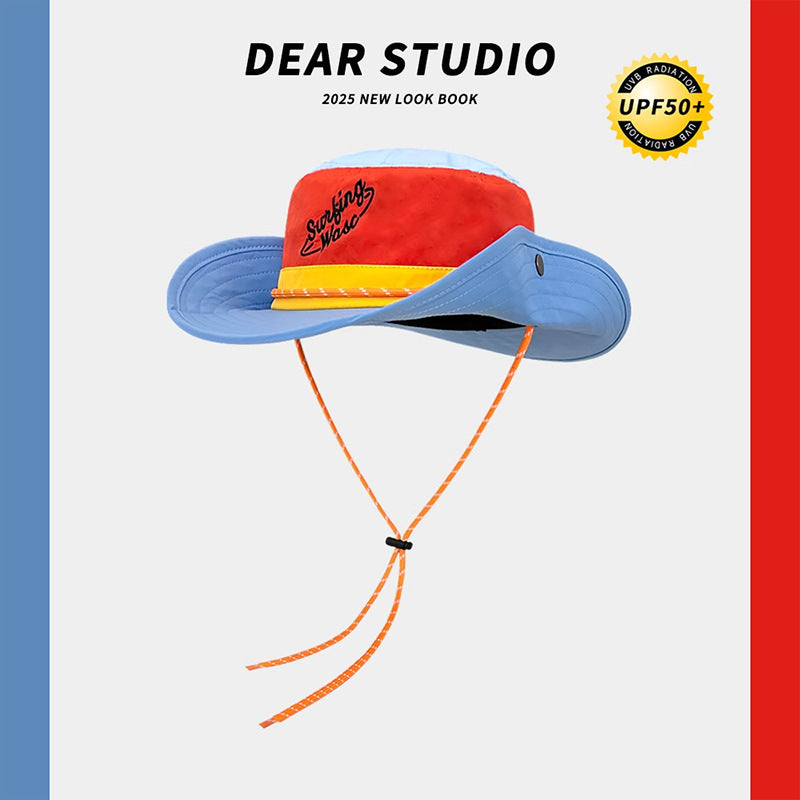 Women's Color Block Fisherman Hat – Stylish Sun Protection Bucket Hat