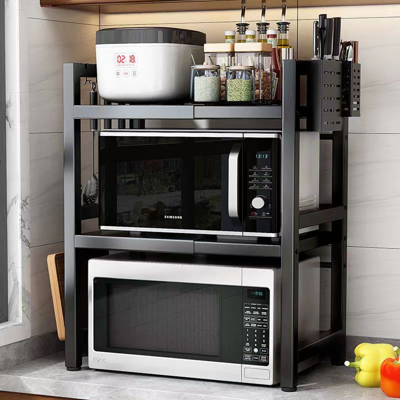 Extendable Microwave Shelf | Adjustable Steel Kitchen Rack