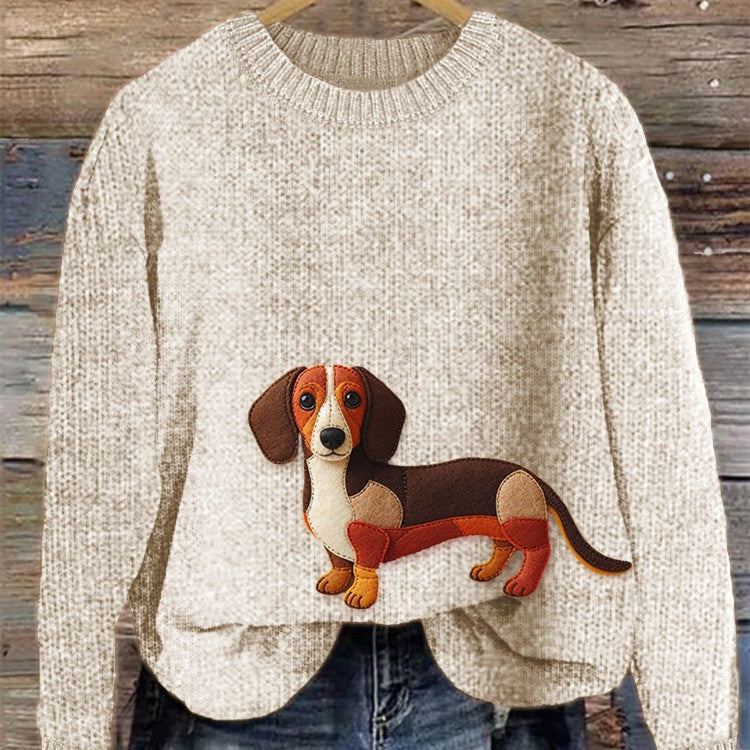Strickpullover mit Bärenprint – Anti-Pilling Damen Winter Pullover