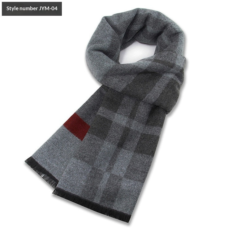 Men's Scarf Plaid Warm Wool Blend Winter Thick Elegant