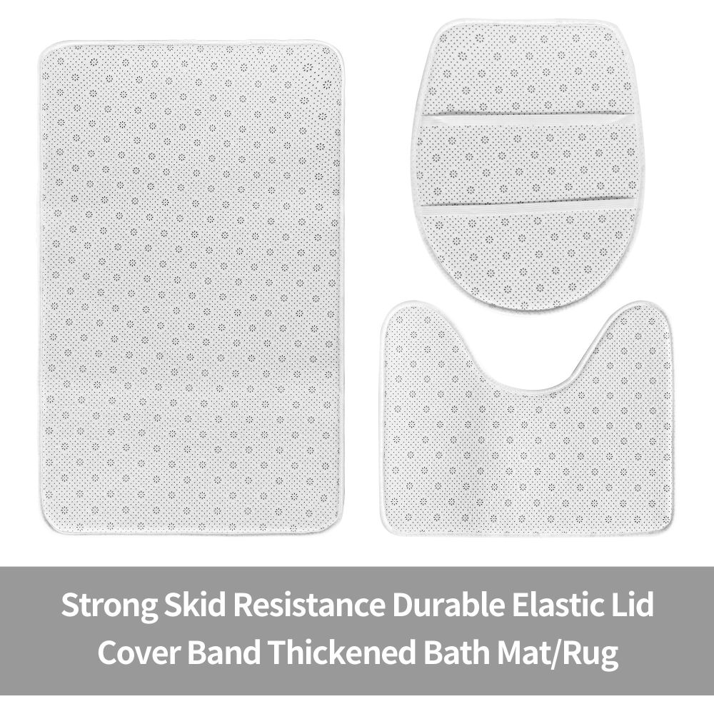 3er Badematten Set Flanell rutschfest saugstark | Waschbar