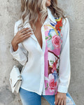 Women's Trendy Print T-Shirt | Contrast Color Fashion Top Summer