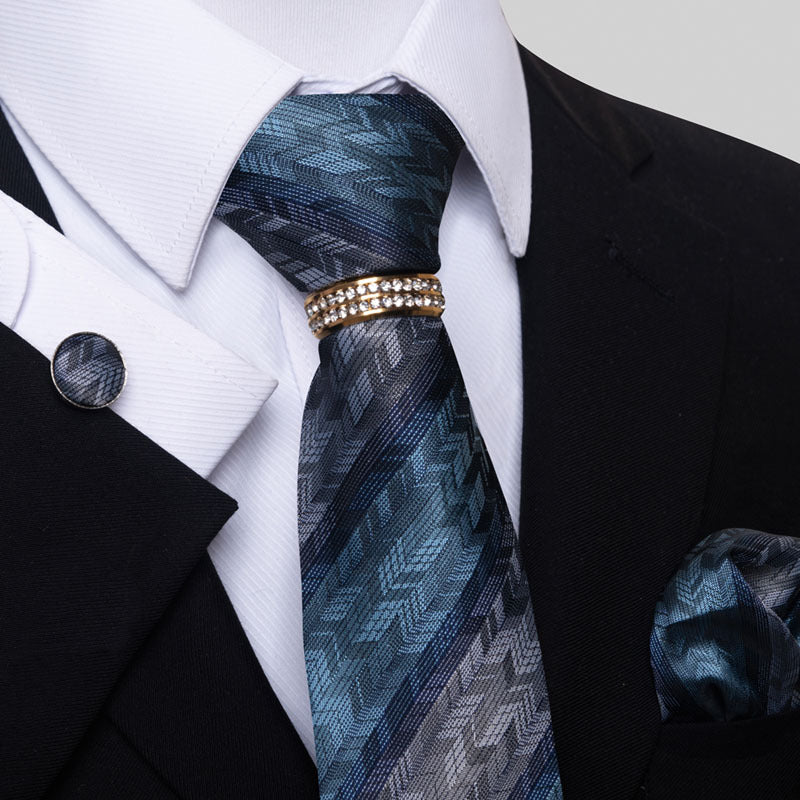 Men's Tie colorful striped floral modern elegant statement