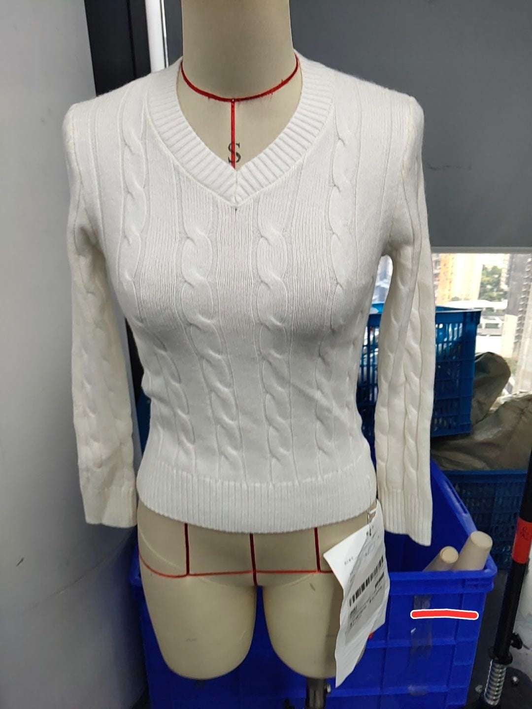 Zopfstrick V-Ausschnitt Pullover – Eleganter Damen Langarm Strickpullover