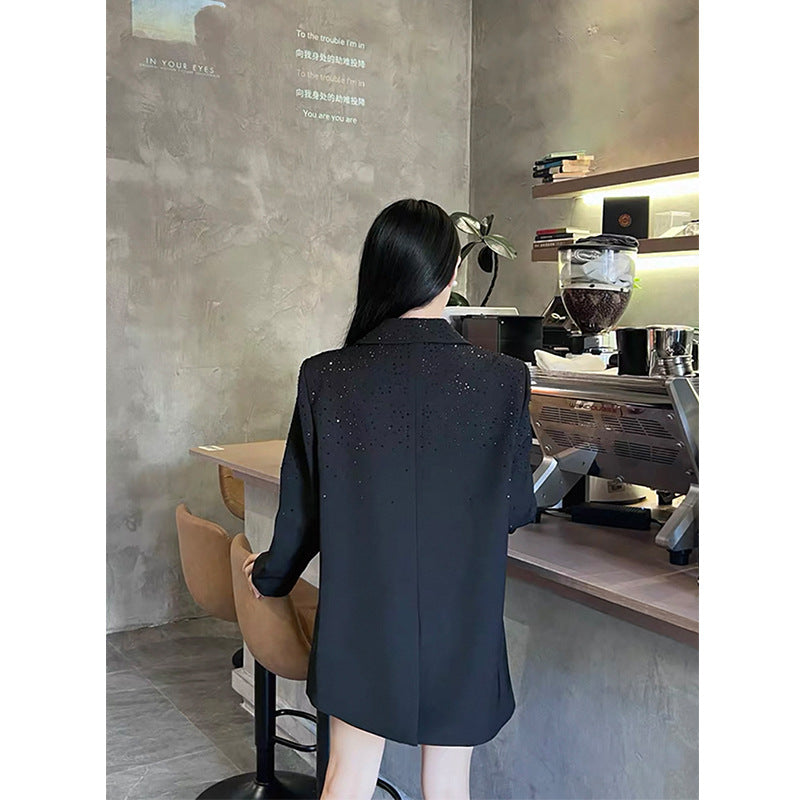 Women's Rhinestone Blazer | Elegant Glitter Suit Jacket