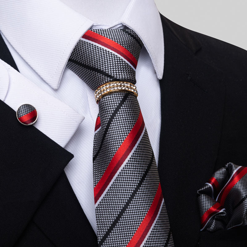 Men's Tie colorful striped floral modern elegant statement