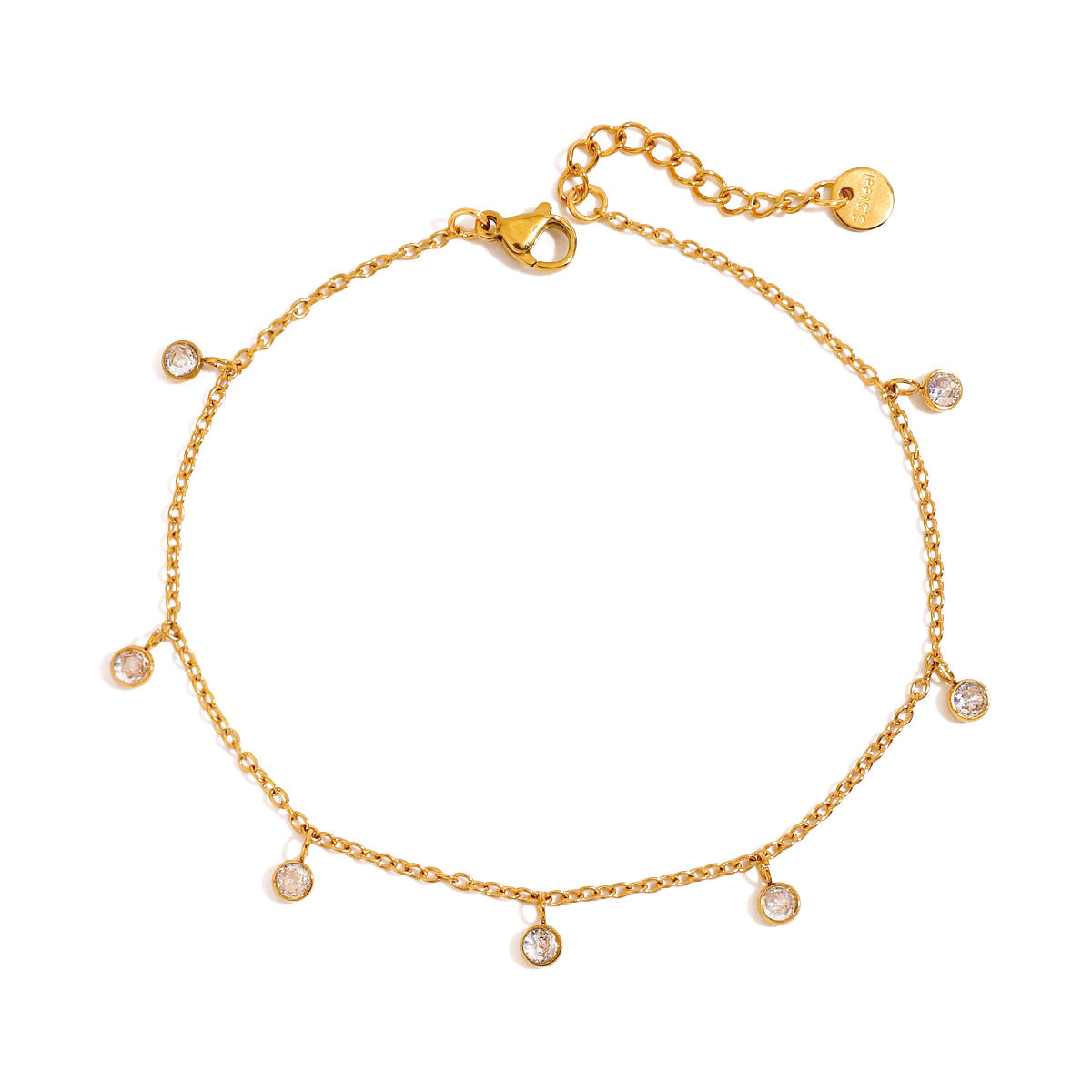 Stainless Steel Zirconia Anklet for Women - Elegant & Versatile