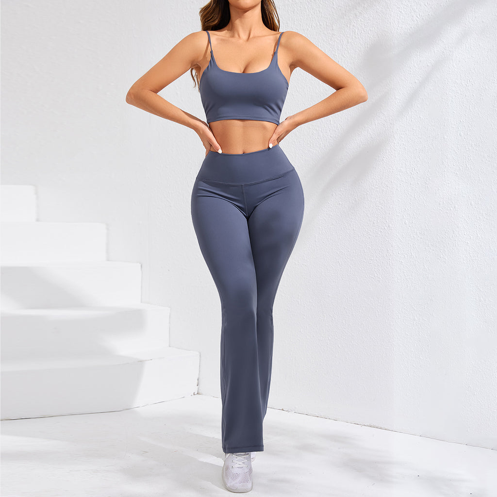 Women's High Waist Push-Up Yoga Leggings – Solid Color Sports Pants