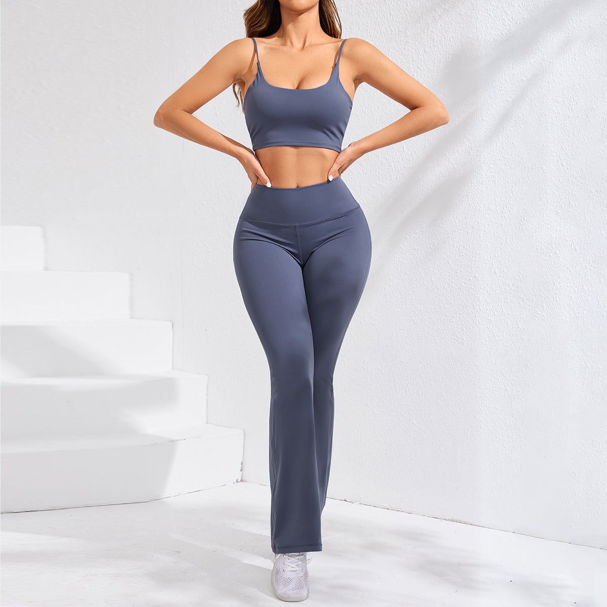 Women's High Waist Push-Up Yoga Leggings – Solid Color Sports Pants