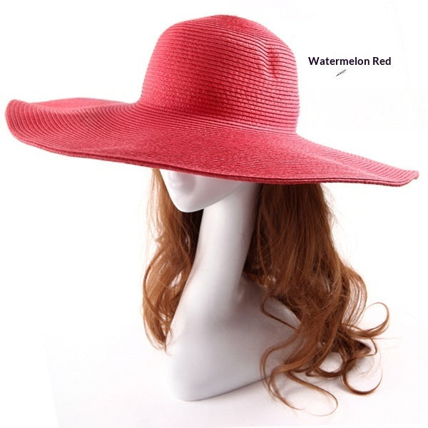 Women's Straw Hat with Large Brim – Round Crown Summer Hat DIY