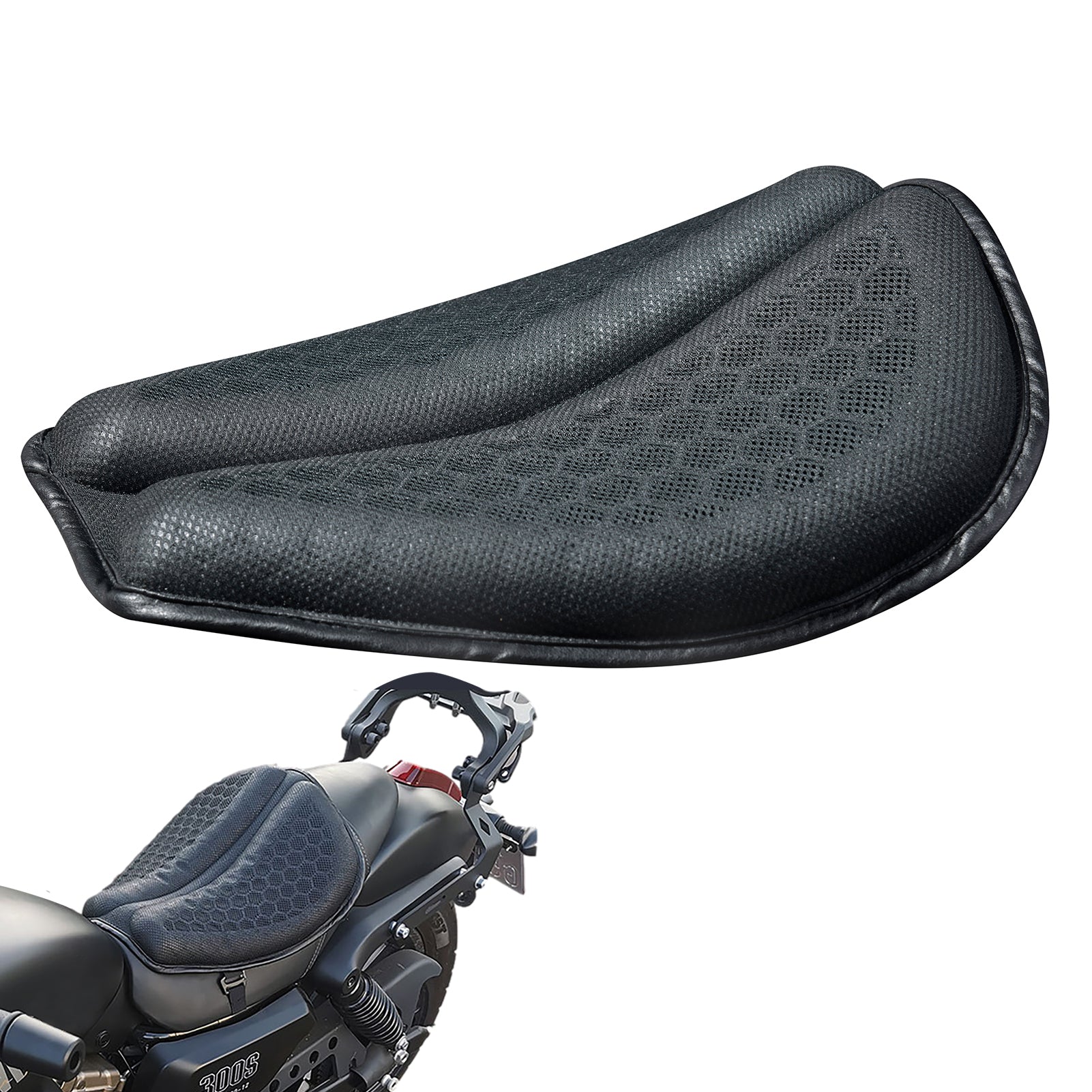 Motorcycle Seat Cushion Shock Absorbing | Breathable Comfort Universal