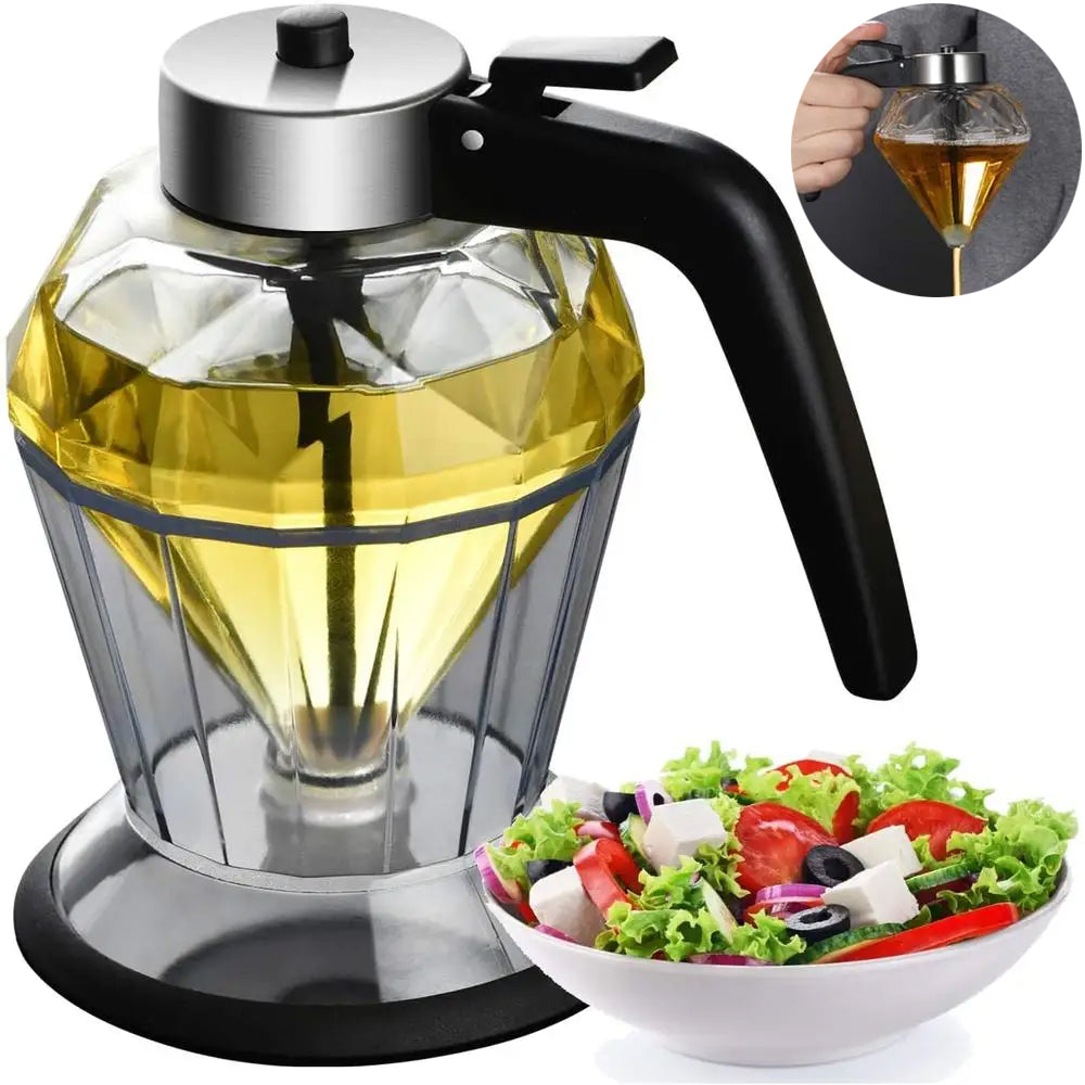Diamond Oil Dispenser Glass – Elegant Push-Button Oil Bottle Kitchen