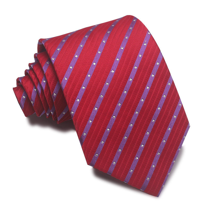 Men's Tie 8cm Striped Business Elegant Red Blue Black