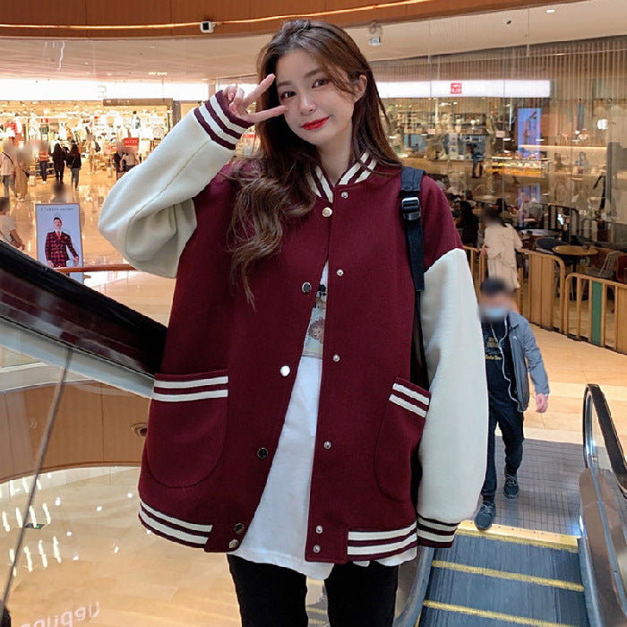 Women's Preppy Jacket | Fashionable Casual Varsity Jacket