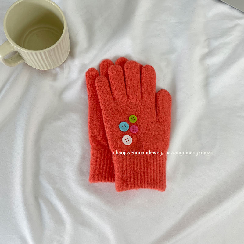 Damen Fingerlose Handschuhe mit Emoji Design – Korean Style