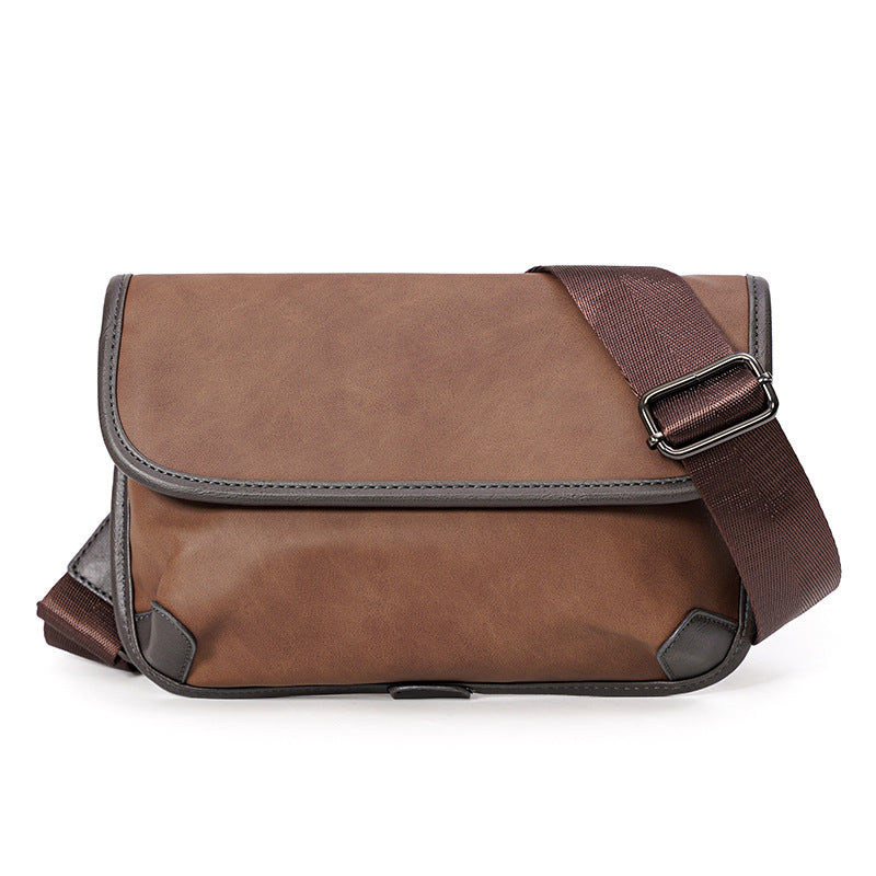 Men's Leather Shoulder Bag Check | Crossbody Street Messenger Bag