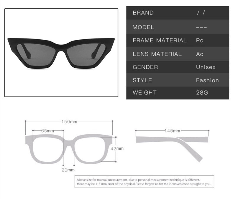 Damen Cat Eye Sonnenbrille mit Kette – Luxus Fashion Brille