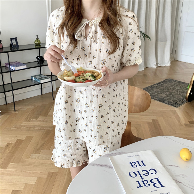 Women's Floral Lace Pajamas | Cute Short Sleeve Sleepwear