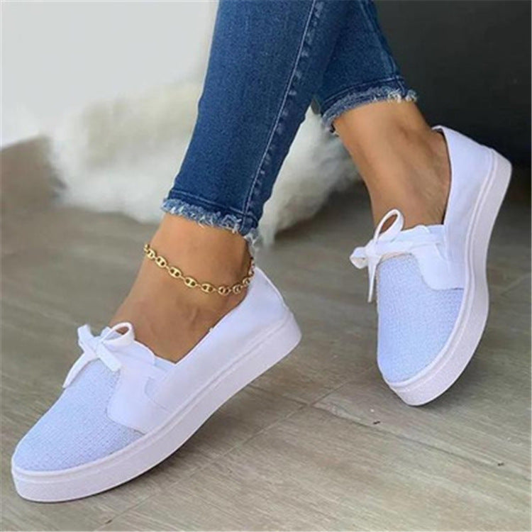 Damen Canvas Sneaker Weiß – Leichte Lace-Up Freizeitschuhe