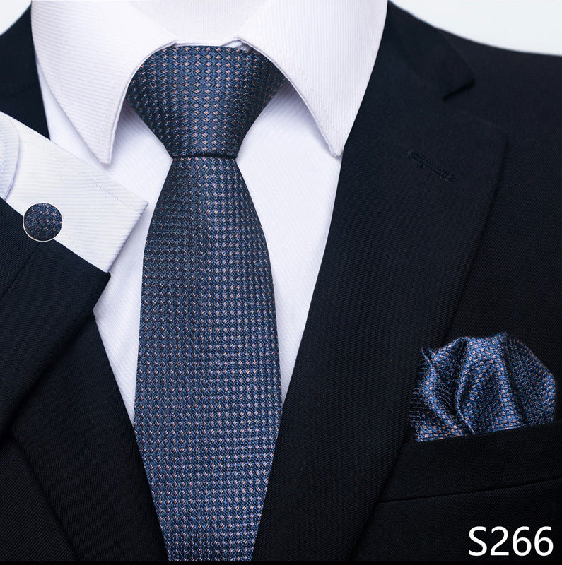 Men's Tie Set Business Scarf Cufflinks Elegant