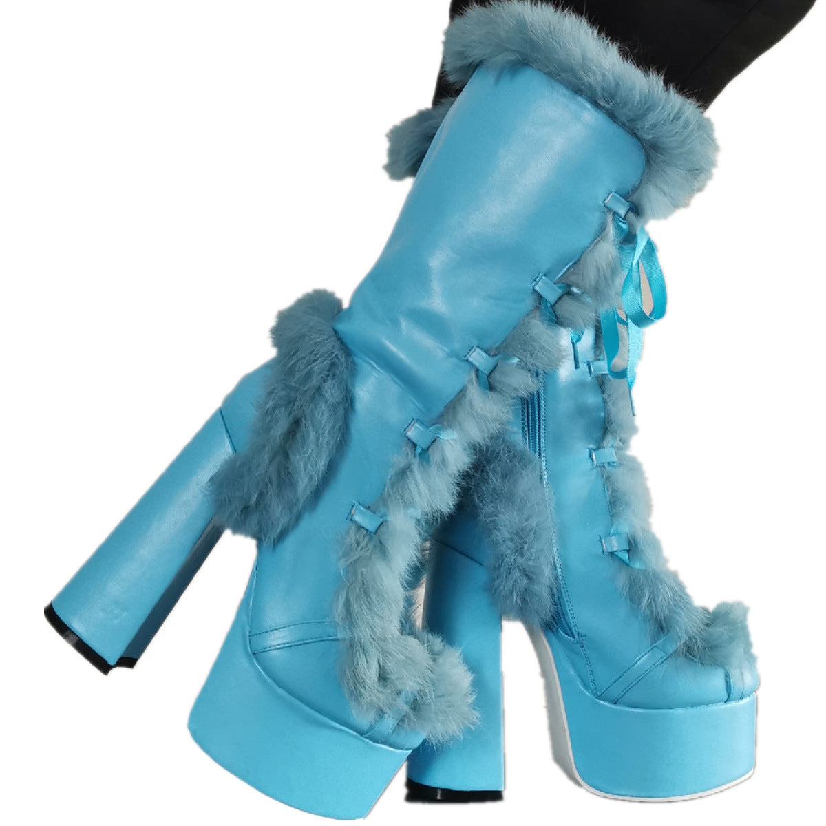 Women's Winter Boots with Block Heel – Cozy High Heel Boots