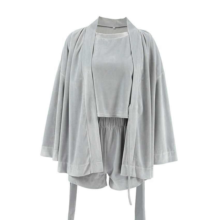 3-Piece Women's Pajama Set | Shorts Elegant Sleepwear
