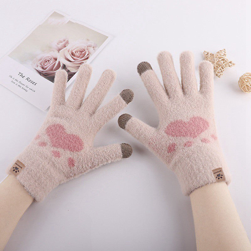 Katzenpfoten Winterhandschuhe Damen | Warme Thermohandschuhe