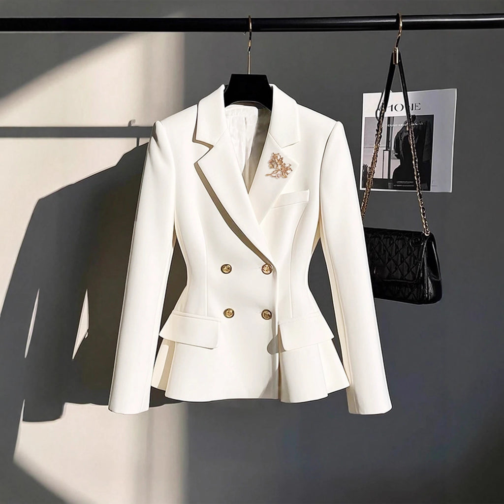 Eleganter Damen Cropped Blazer – Doppelreihig & High-End Design